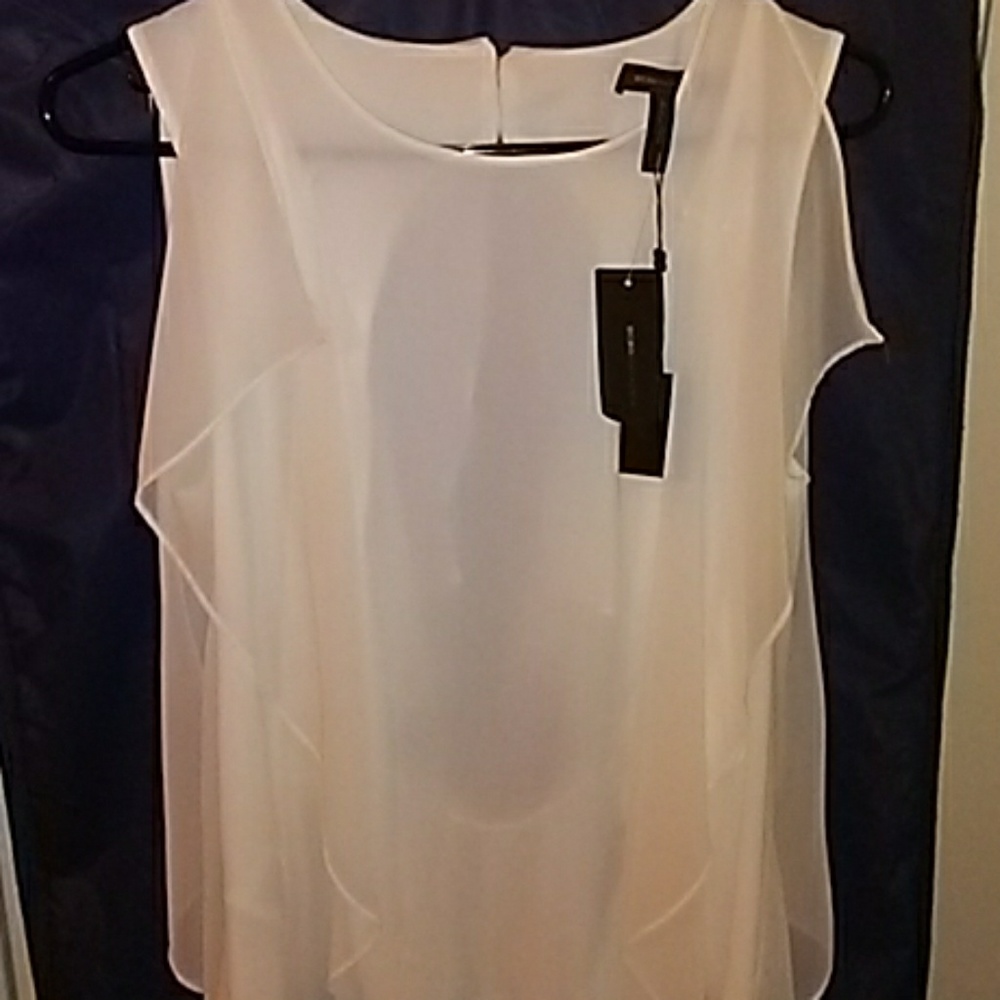 BCBG Sheer back-out blouse